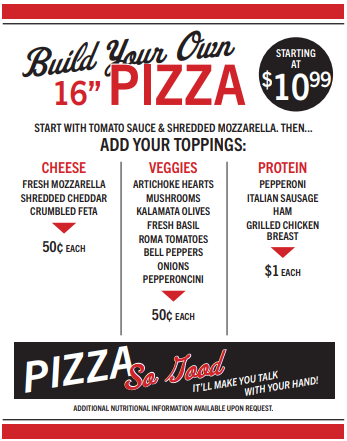 Build your own pizza at Lucky's Market